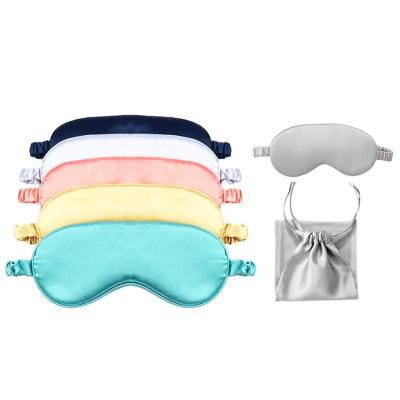 China Anti-wrinkle custom 19 22 mm 100% eye mask mulberry silk adjustable high quality silk eye mask with GIF box for sale