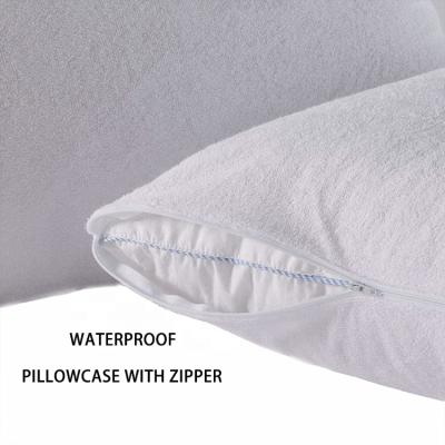 China Anti dust mite pillow cover waterproof washable zippered pillowcase protector for sale