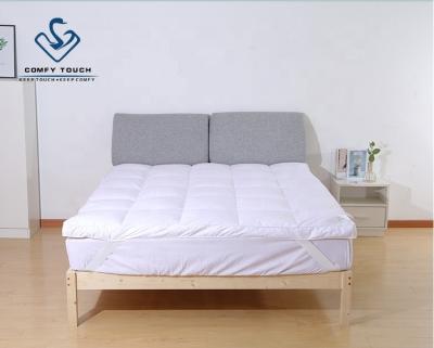 China Double Size 100% Hypoallergenic Cotton Bottom Cover Alternative Microfiber Mattress Protector Topper for sale