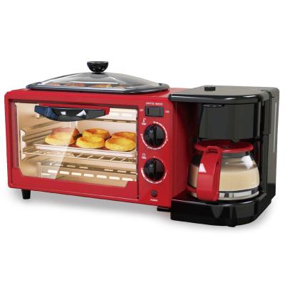 중국 Household 6-in-1 Cup Coffee Maker Griddle Toaster Non-Stick Electric Breakfast Oven Family Multifunction 3 Station 판매용