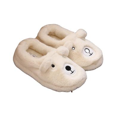 China Cheap Custom Fashion Trend Lovely Plush Animal Slipper Custom Animals Bedroom Teddy Bear Slipper for sale