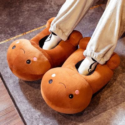 China 2021 Cheap Bear Slippers PVC Teddy Bear Lady Shoe Women House Slipper Brown Indoor Plush For Girls for sale