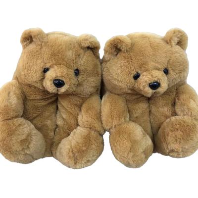 China Cheap Fashion Trend Bear Slippers Teddy Lady Shoe Women House Slipper Brown Indoor Plush For Girls for sale