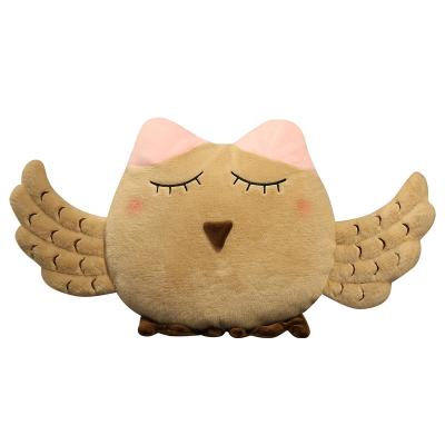 China Lovely Plush Soft Stuffed 3D Cartoon Plush Owl Pillow For Kids Sleeping Animal Hugging for sale