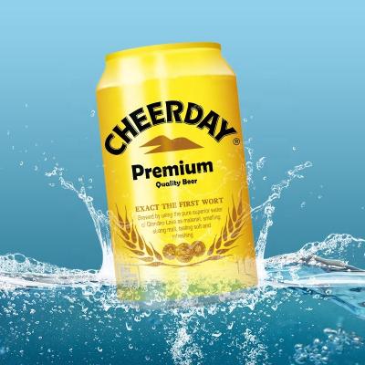 China Cheerday 5%vol can lager beer for export 24pcs/case tin box 330ml/33cl beer can for sale