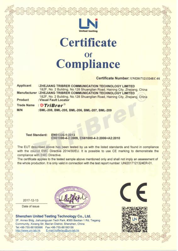 CE - Zhejiang Tribrer Communication Limited