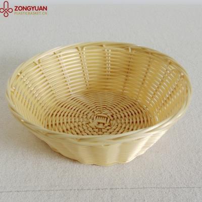 China Sustainable Washable Antifading Plastic Rattan Food Storage Basket for sale