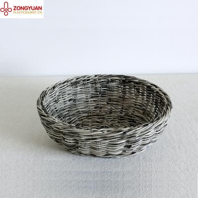 China Plastic Woven Rattan Sustainable Waterproof Recycled Handmade Bamboo Wicker Basket for sale