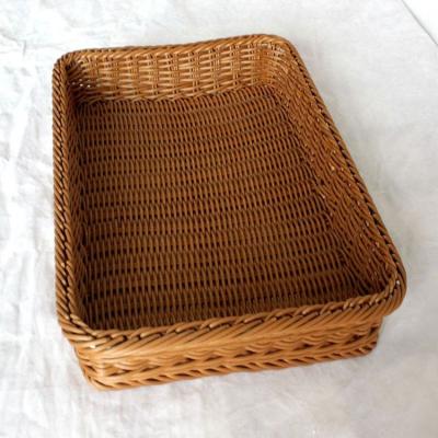 China Solid Cheap Plastic Rattan Bread Display Basket Viable Storage for sale