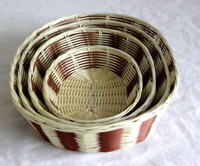 China Sustainable Popular Wholesale Design Plastic Bread Storage Basket Made Of Rattan for sale