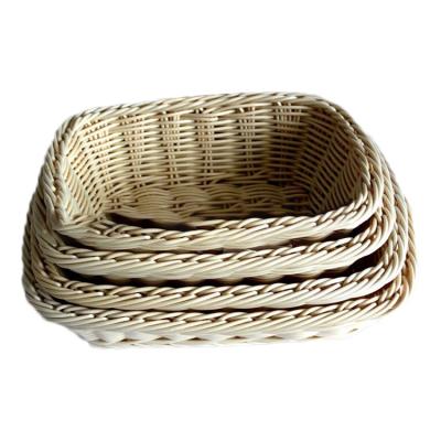 China Poly Handwoven Sustainable Craft Rattan Basket for sale