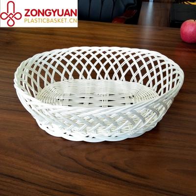 China Sustainable High Quality Oval Egg White Plastic Basket for sale