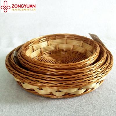 China New Design Sustainable Round Food Grade PP Rattan Storage Baskets for sale