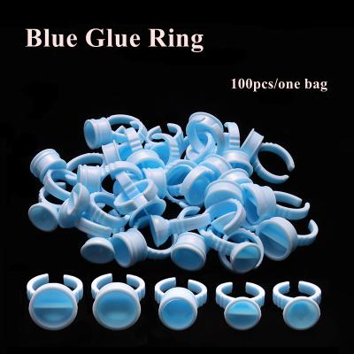 China Disposable Glue Ring Plastic Glue Holder Eyelash Extension Disposable Accessories Glue Ring Pink for sale