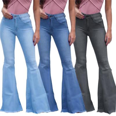 China 2021High Waist Ladies Denim Sustainable Fashion Trend Long Split Rocket Jeans for sale