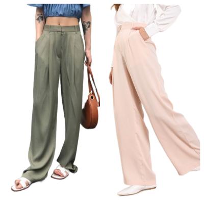 China Fashion high-waist satin viable wide-leg pants straight wiping pants women's pants for sale