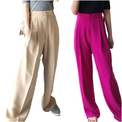 China New Viable Women's Fashionable Solid Color High-Waist Slim Wide-Leg Pants Ladies Casual Pants for sale