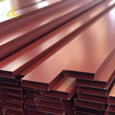 China Universal hot sale rectangle aluminum tube with powder coating treatment for wood grain transfer extrusion square aluminum tube for sale