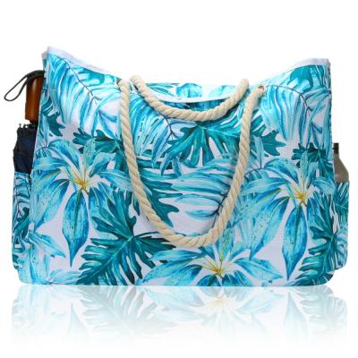 China Lady Customize Big Beach Bag Women Extra Large Handbag Waterproof Pool Bag With Rope Handles for sale