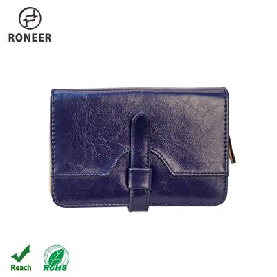 China RFID Blocking Roneer Logo Pu Leather Women Zipper Card Holder Rfid Wallets Purses and Purses with Phone Pocket for Ladies for sale