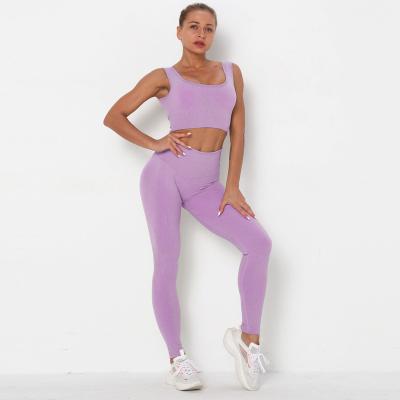 China Breathable Comfortable And Breathable Yoga Pants Women Sport Clothing Yoga Suit Workout Wear Sets For Women Activewear Women Sets Two Piece for sale