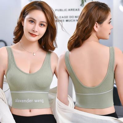 China Factory Price Breathable Big U Shape Wrap Chest Girl Lady Vest Seamless Sports Bra for sale