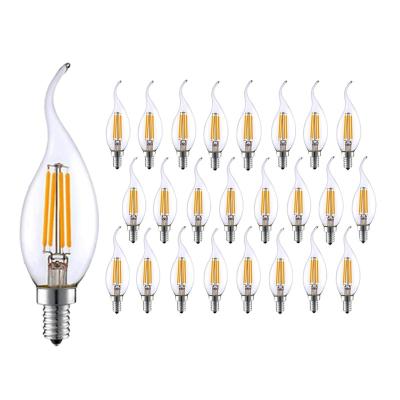 China Hotel E14 220V LED Lamp 2w C35T Dimmable LED Filament Candle Bulbs Candelabra Flame Bent Tip 4w LED Lamp for sale