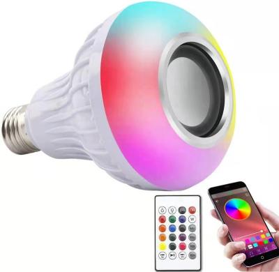 China E27 12W 110V 220V RGB Smart Light Bulb Residential Indoor Decorative Remote Control Color Lamp LED Music Changing Blue Light Bulb for sale