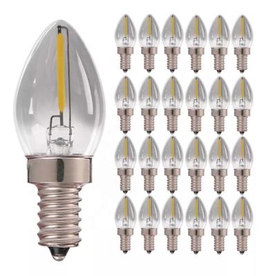 China Residential Led Bulb Retro Candelabra Candle Light Bulb 0.5W 4000K 110V 220V Dimmable C7 Antique Gray Smoked Glass Lamp for sale