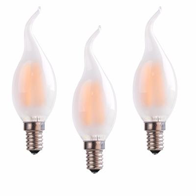 China Hotel Room Garden Kitchen Living Room Chandelier 4W 6w E12 E14 Vintage LED Filament Edison Bulb C35 Frosted Tip Led Candelabra Bulb For Chandelier Sconces for sale