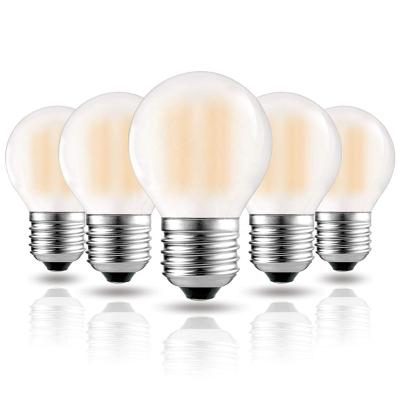 China Hotel CE ROHS A19 G45 LED Filament Bulb Glass Edison Bulb Lamp E26 E27 2200K 4w 110v 220v Decorative Frosted Warm White White Bulb Light for sale