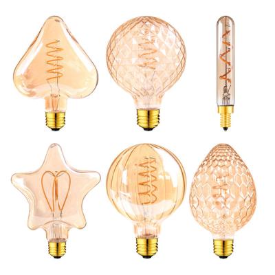 China Wholesale Residential Edison Bulbs Filament Led Pineapple Filament Gold Tint Spiral Light Bulb For Room Decoration for sale