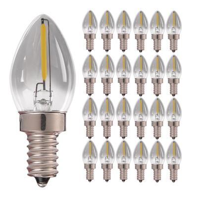 China Residential Vintage C7 LED Filament Lamp 0.5watt Dimmable Smoke Glass E12 E14 Daylight 4500K Candle Chandelier Light Bulbs Fancy Bulbs Replaces for sale