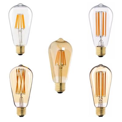 China Retro Decorative Edison Light Bulbs E27 6W Dimmable ST64 LED Filament Filament Bulb Residential Antique Vintage Lamp for sale