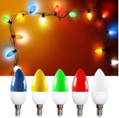 China Christmas PC Lampshade Candle Plastic Color Residential Holiday Led Bulbs For Outdoor Patio String Lights Bistros Garden Festoon Lighting for sale