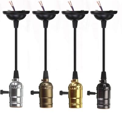 China Vintage Edison Bulb Lamp Accessories Screw Base Decorative Pendant Holder E27 Lamp Socket Hanging Lamp Socket for sale