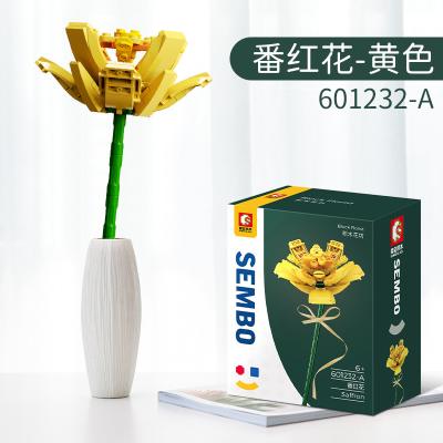 China Toy Flower Bouquet Building Building Kit (682 Pieces) Flower Building Blocks Sets Artificial Flower Botanical Collection Building Block for sale