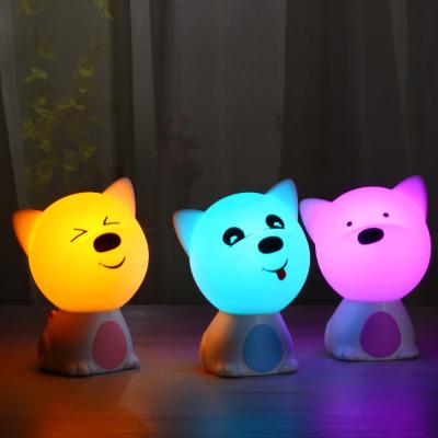 China wholesale 6-8hours colorful light gift romantic multicolor led lamp sleeping dog night changing lamp for bedroom for presents for sale