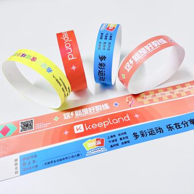 China Adjustable Size Paper Event Wristbands Printable In Neon Colors for sale