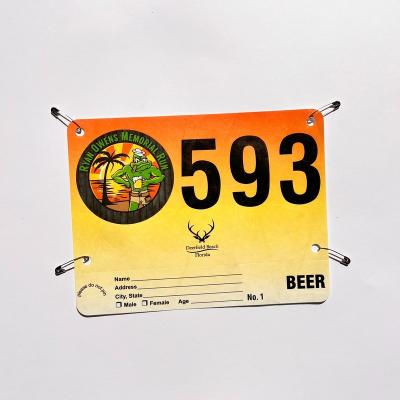 China Rectangular Tyvek Race Bib Numbers Screen Printed Durable for sale