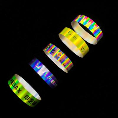 China Make Your Party Unforgettable with Glitter Party Wristbands Customizable Bracelet Factory Laser Event Paper Wristband for sale