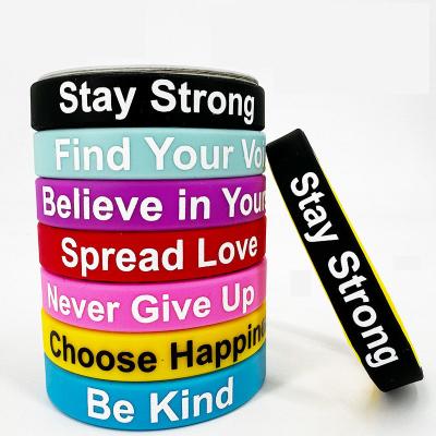 China Custom Logo Printed Silicone Wristbands Multi Style Silicone Bands for Promotion and Advertising for sale