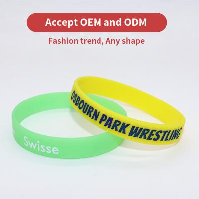 China Custom Logo Printed Silicone Wristbands Multi Style night glow Luminous Silicone Bands For Promotion And Advertising for sale