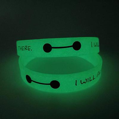 China Factory Custom Pattern Silicone Bracelet Party Festival Activity Event Gift noctilucent Night Glow Silicone Wristbands for sale