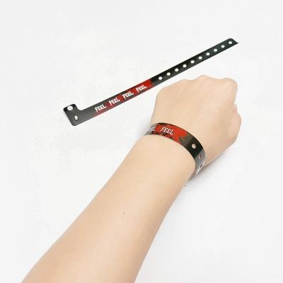 China Custom Logo Promotional Item Wristbands Vinyl One Layer PVC Waterproof Colorful With Barcode for sale