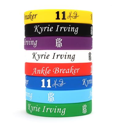 China Slogan Watchword Printed Silicone Bracelets Customization Bands Football Basketball Fans Sports Silicone Wristbands for sale