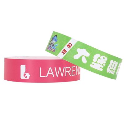 China Manufacturer Event PP Synthetic Paper Wristband With Full Color Printing Waterproof Sweat Resistant Admission Wrist Band for sale