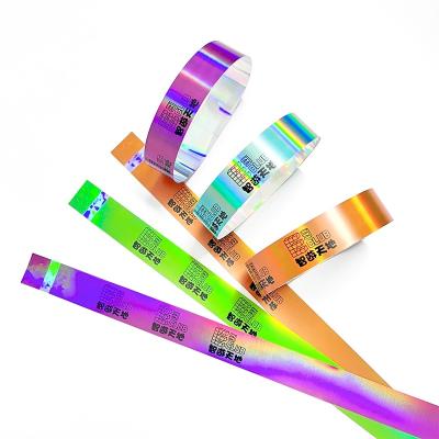 China Adjustable Neon Rainbow Laser Glitter Wristband for Unisex Event Concert Festival for sale