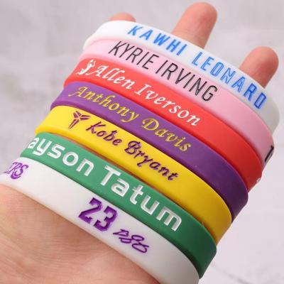 China Custom Silicone Wristbands Basketball Football Games Star Ball Promotional Gift Night Glow Luminous Silicone Band for sale