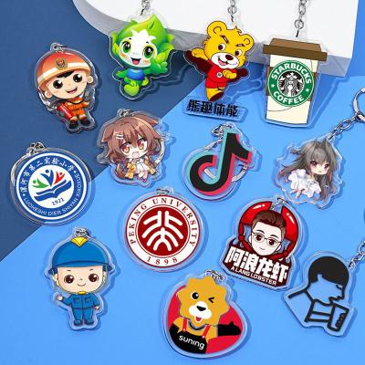 China Factory Custom Company Souvenir Acrylic Key Chain Enterprise Logo Business Event Promotional Gift Charms Keychain for sale